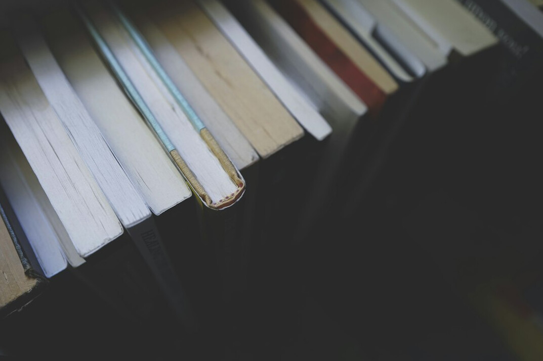 mystery books on shelf
