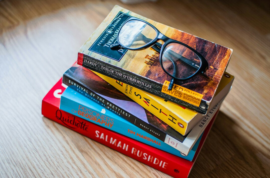 stack of crime fiction books